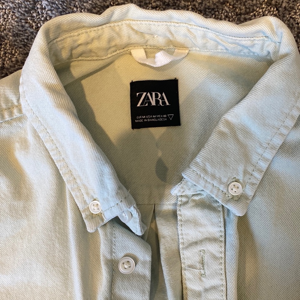 Mint green button down jacket